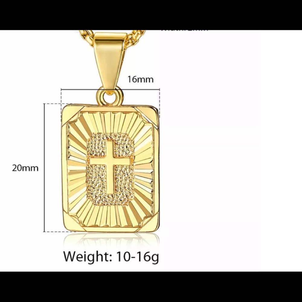 Gold Filled Cross Pendant 18” Long Necklace